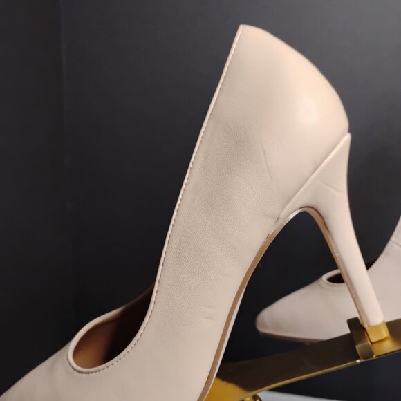 Ventura Cinderella Of Boston Cream Tan Pump Heels Pointed Toe Size 3M - Picture 9 of 14